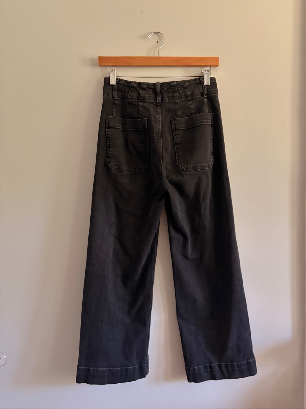 Pilcro Culottes High-Rise Wide Leg Women's Jeans in Black 27 - Picture 7 of 8